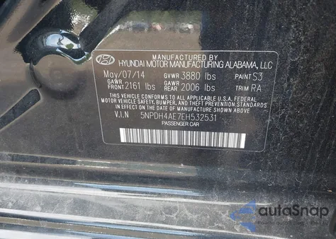 2014 Hyundai Elantra Se from USA, damaged, VIN 5NPDH4AE7EH532531